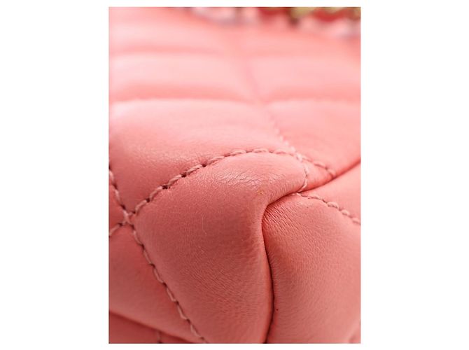 Chanel Pink Mini CC Quilted Lambskin Chain Flap - vista 7
