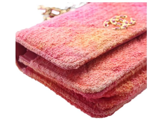 Chanel Pink Tweed Ombre 19 Wallet On Chain - vista 11