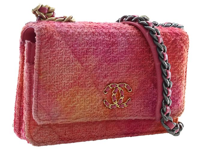 Chanel Pink Tweed Ombre 19 Wallet On Chain - vista 14
