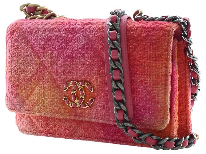 Chanel Pink Tweed Ombre 19 Wallet On Chain - vista 15