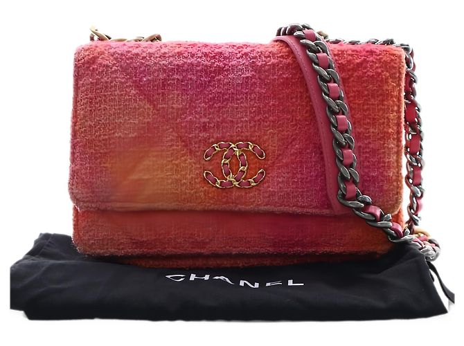 Chanel Pink Tweed Ombre 19 Wallet On Chain - vista 6