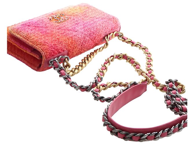 Chanel Pink Tweed Ombre 19 Wallet On Chain - vista 7