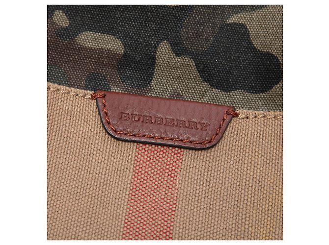 Sac seau Burberry Brown Mini Mega Check Canvas Camouflage Ashby Tassel - vue 5