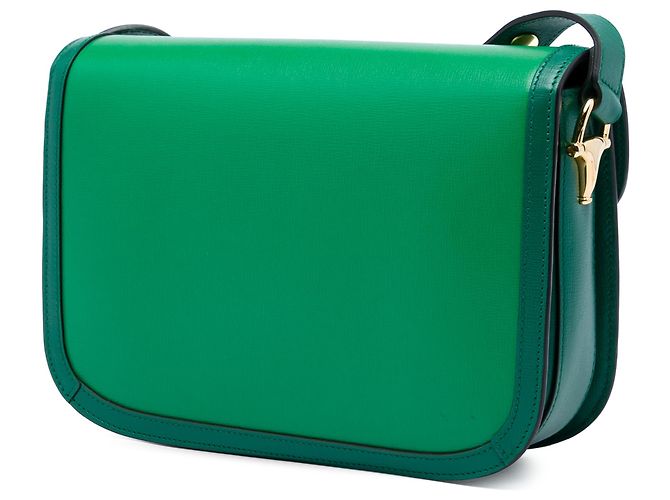 Borsa a tracolla Gucci Horsebit 1955 Medium in pelle di vitello Verde - vista 2