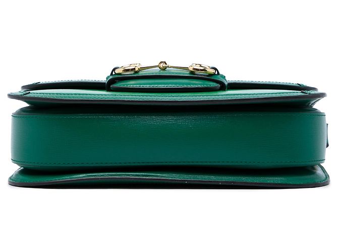Borsa a tracolla Gucci Horsebit 1955 Medium in pelle di vitello Verde - vista 3