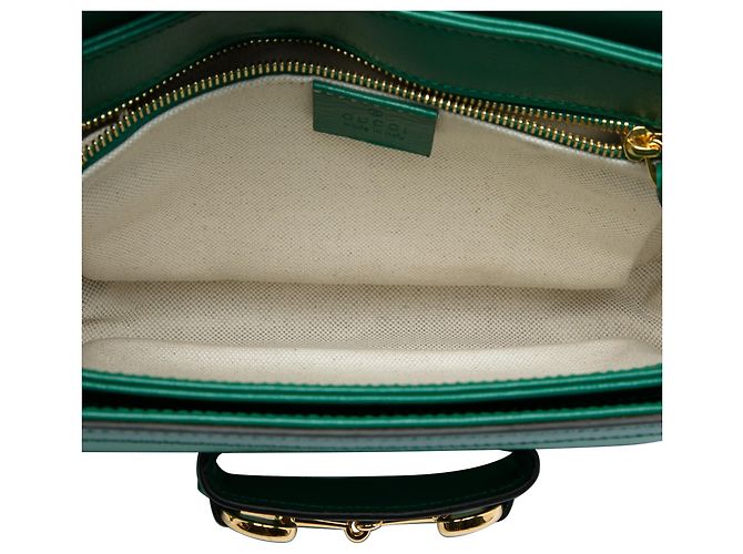 Borsa a tracolla Gucci Horsebit 1955 Medium in pelle di vitello Verde - vista 4