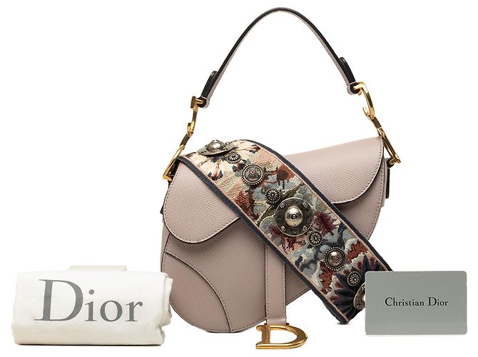 Bolsa Saddle Dior Mini em pele de vitelo granulada roxa - vista 7