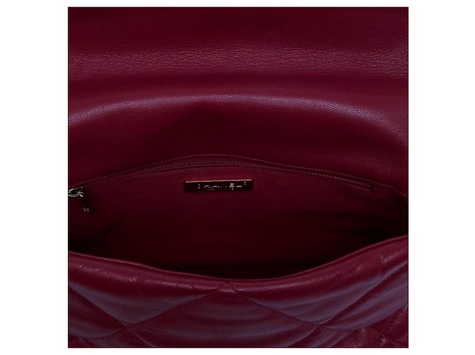 Chanel 19 Flap Large en agneau rouge - vue 4