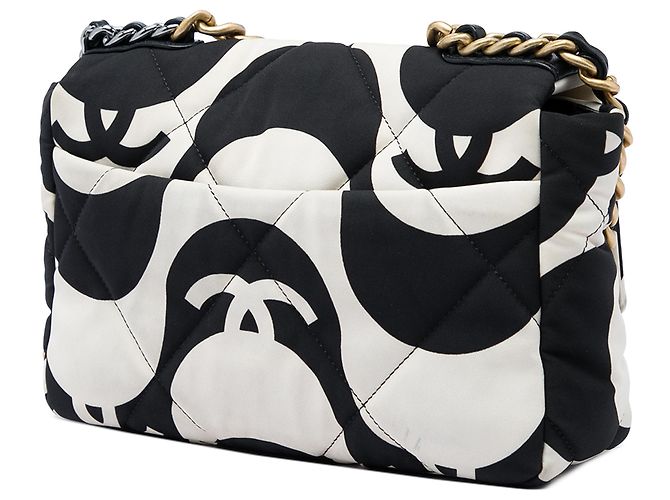 Chanel White Medium Printed Silk 19 Flap - vue 2