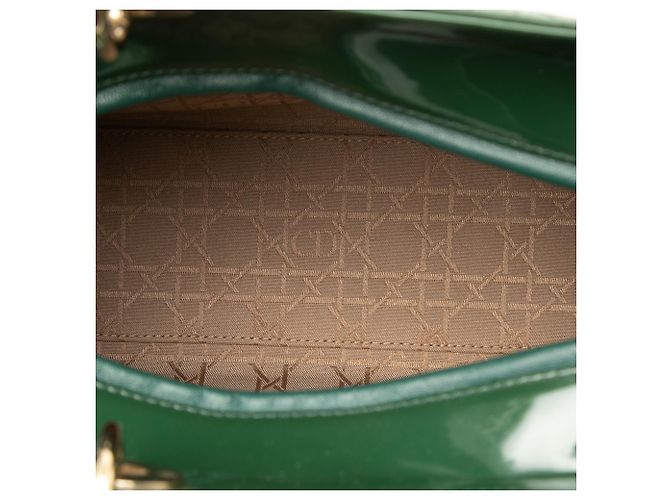 Dior Green Large Patent Cannage Lady Dior - vista 4
