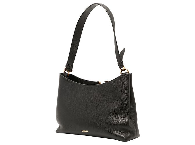 Versace Borsa Hobo Virtus Piccola in Pelle Nera - vista 2