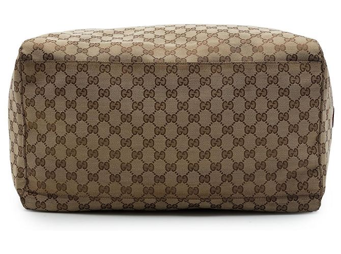 Mala de Viagem Gucci em Lona GG Bege com Web - vista 3