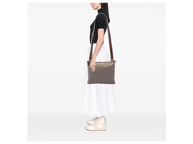 Gucci Beige GG Supreme Web Crossbody - vista 6
