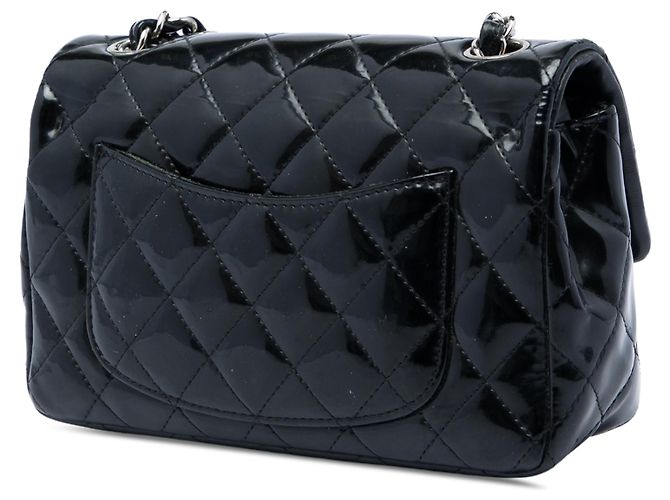 Chanel Black Mini Rectangular Classic Patent Single Flap - vista 2