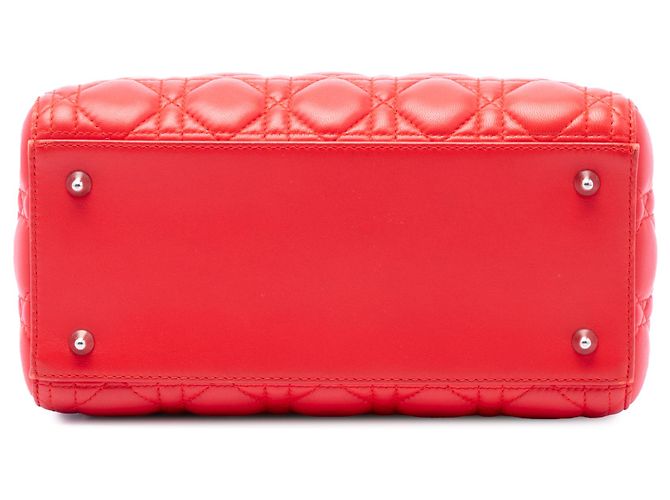 Dior Red Medium Lambskin Cannage Lady Dior - Ansicht 3
