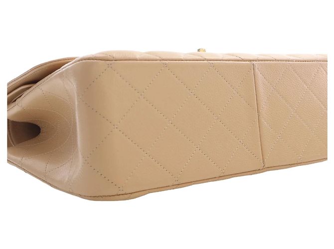 Chanel Beige Jumbo Classic Caviar Double Flap - vista 14
