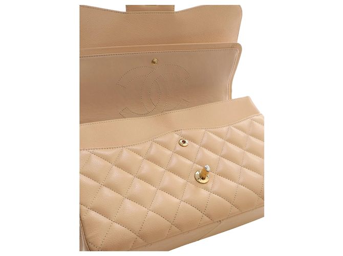 Chanel Beige Jumbo Classic Caviar Double Flap - vista 6