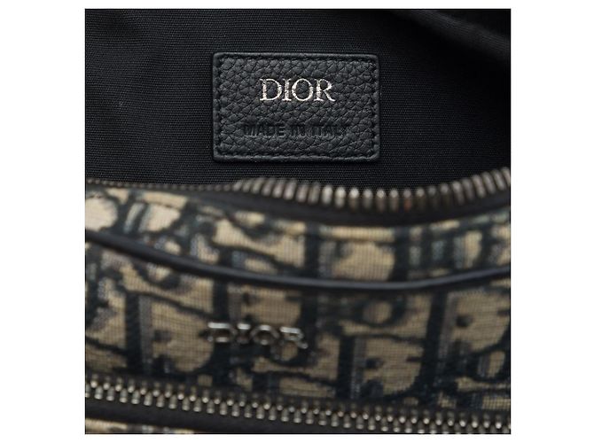 borsetta Triple Pouch Saddle in tela Oblique blu Dior - vista 5