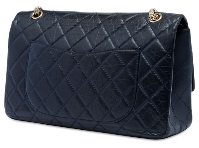 Chanel Blue Quilted Aged Calfskin Reissue 2.55 Double Flap 227 - vista 2