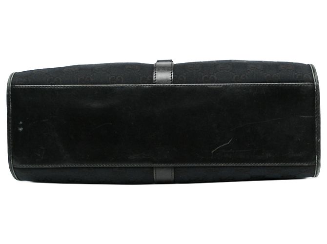 Borsa a tracolla Gucci Jackie Bardot in tela GG nera - vista 3