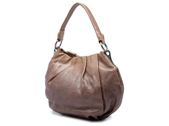 Borsa Hobo Prada in pelle di vitello Naplak Glace Sfumato Brown - vista 2
