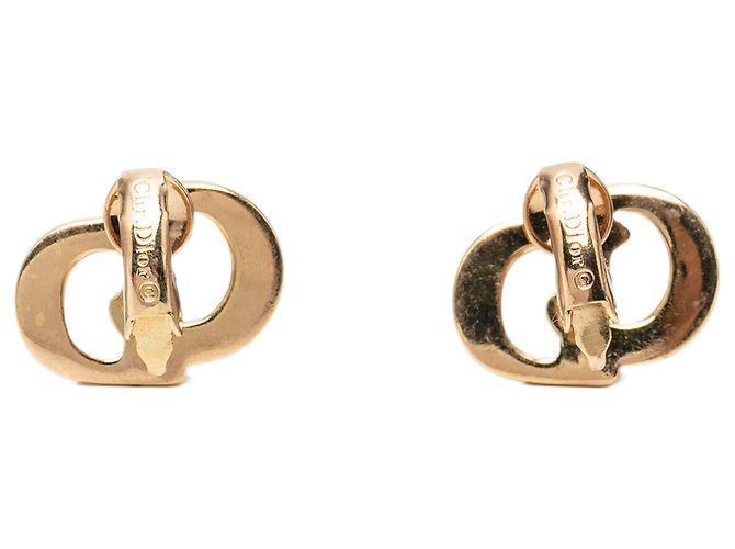 Dior Gold vergoldete CD Logo Clip-On Ohrringe - Ansicht 2