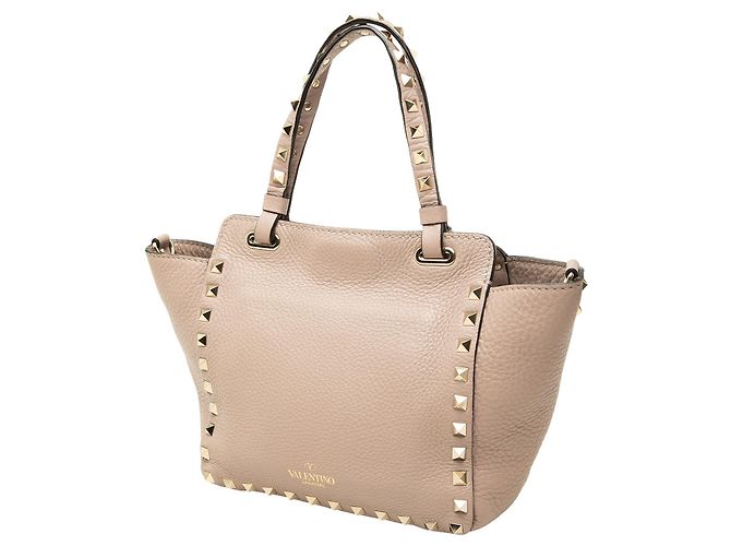 Borsa Valentino Rockstud Mini in pelle di vitello grana marrone - vista 2