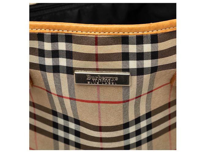 Borsa Bucket Burberry Beige House Check Canvas - vista 5