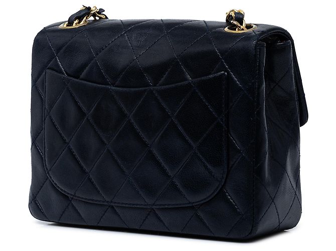 Chanel Blue Mini Square Classic Lambskin Single Flap - Ansicht 2