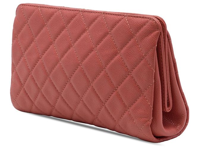 Chanel Pink CC Quilted Caviar Frame Clutch - Ansicht 2
