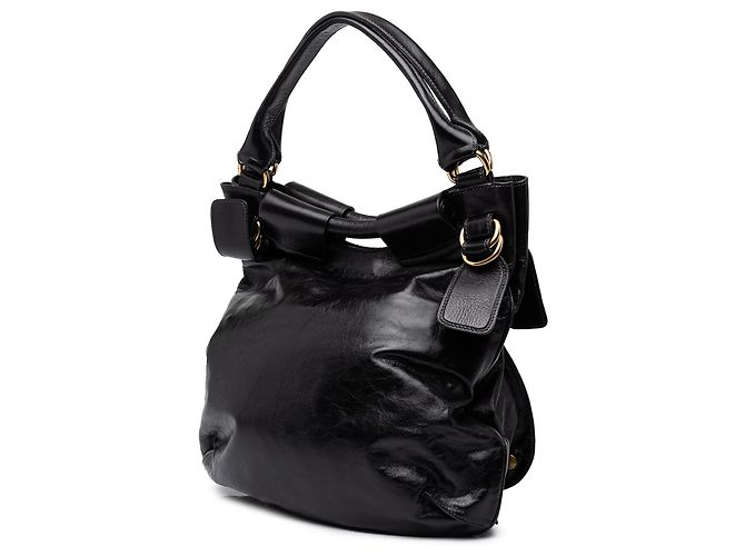 Borsa a tracolla Chloé Bay Large in pelle nera - vista 2