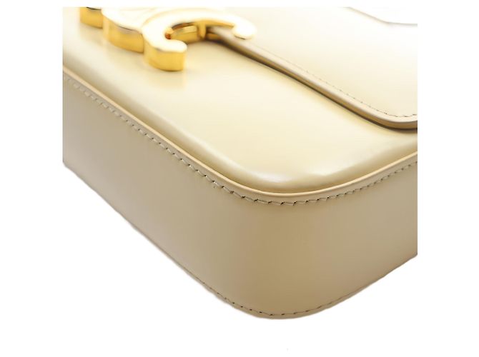 Céline Borsa a tracolla Celine Claude in pelle di vitello lucida gialla con Triomphe - vista 10