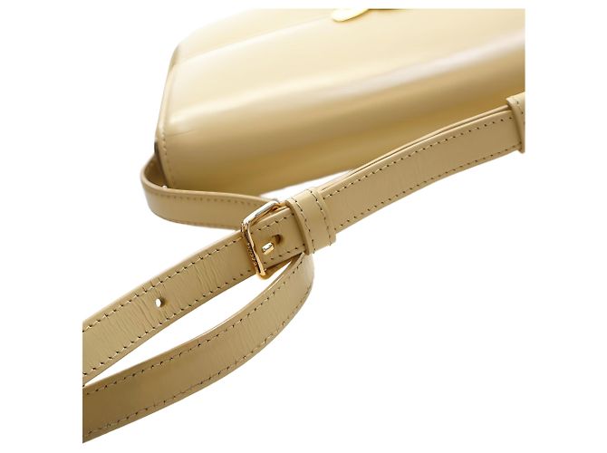 Céline Borsa a tracolla Celine Claude in pelle di vitello lucida gialla con Triomphe - vista 6