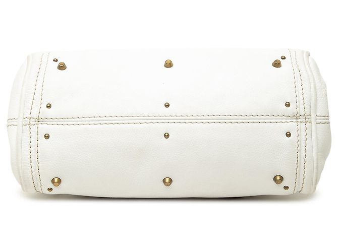 Mini mala de mão Paddington em couro branco Chloé - vista 3