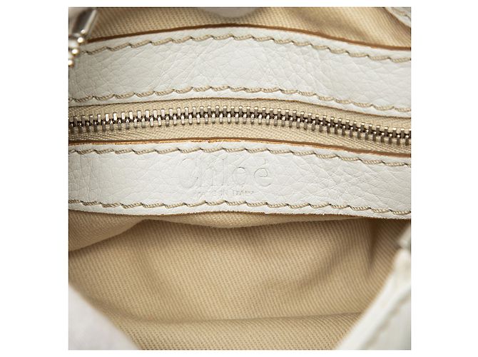 Mini mala de mão Paddington em couro branco Chloé - vista 5