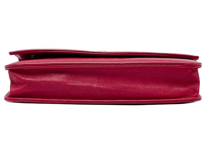 Chanel Red CC Caviar Sevruga Wallet On Chain - vista 3