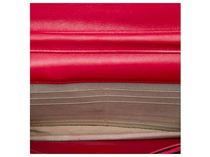 Chanel Red CC Caviar Sevruga Wallet On Chain - vista 4