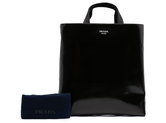 Tote Prada in pelle Spazzolato nera - vista 7
