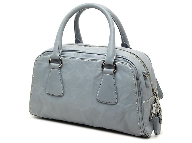 Re-Edition Prada Blue Nappa Antique Re Edition 2001 Top Handle Tasche - Ansicht 2