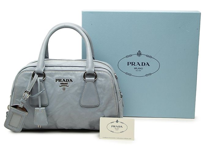Re-Edition Prada Blue Nappa Antique Re Edition 2001 Top Handle Tasche - Ansicht 7