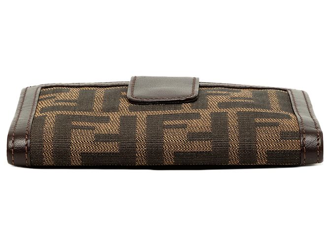 Fendi Brown Zucca Canvas Bifold Kisslock Compact Wallet - view 3