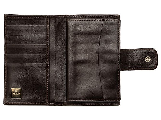 Fendi Brown Zucca Canvas Bifold Kisslock Compact Wallet - view 4