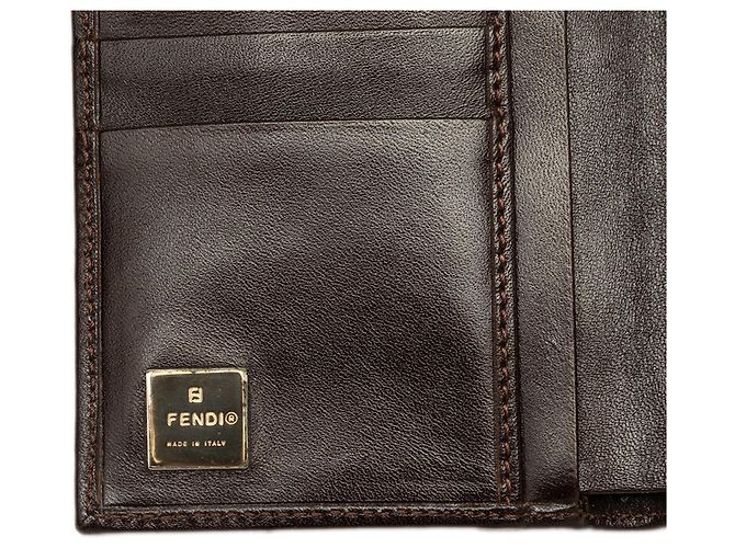 Fendi Brown Zucca Canvas Bifold Kisslock Compact Wallet - view 5