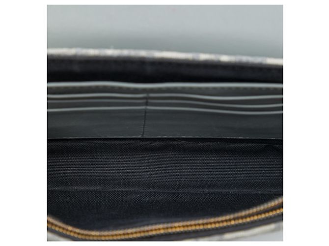 Cartera Saddle On Chain Dior Gray Oblique Canvas - vista 4