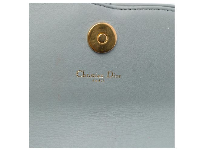 Cartera Saddle On Chain Dior Gray Oblique Canvas - vista 5