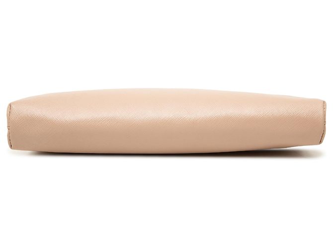 Clutch Prada Beige Saffiano Lux East West Frame - vista 3