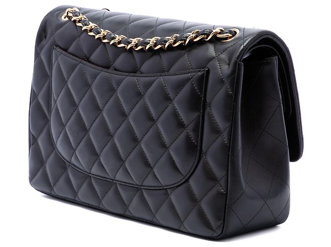 Chanel Black Jumbo Classic Lambskin Double Flap - vista 2