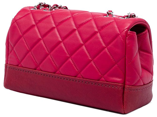 Chanel Red Medium Quilted Lambskin and Caviar Bi Coco Flap - vista 2