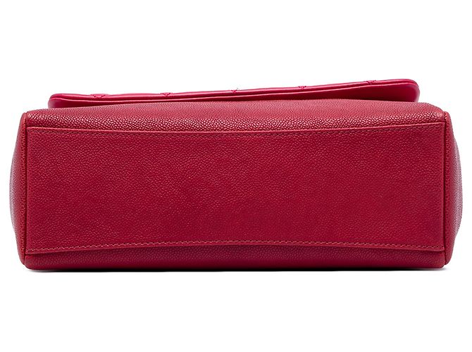 Chanel Red Medium Quilted Lambskin and Caviar Bi Coco Flap - vista 3