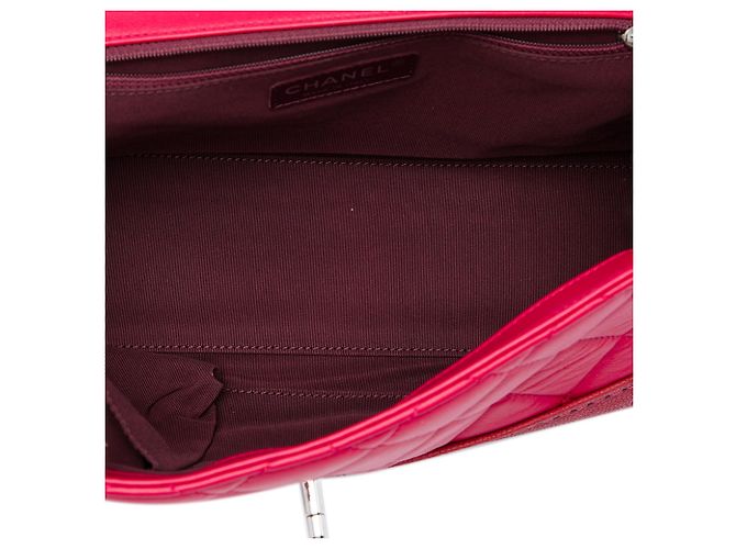 Chanel Red Medium Quilted Lambskin and Caviar Bi Coco Flap - vista 4